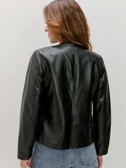 CAZADORA EFECTO PIEL CUELLO MAO