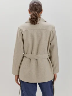 CHAQUETA LARGA CINTURÓN